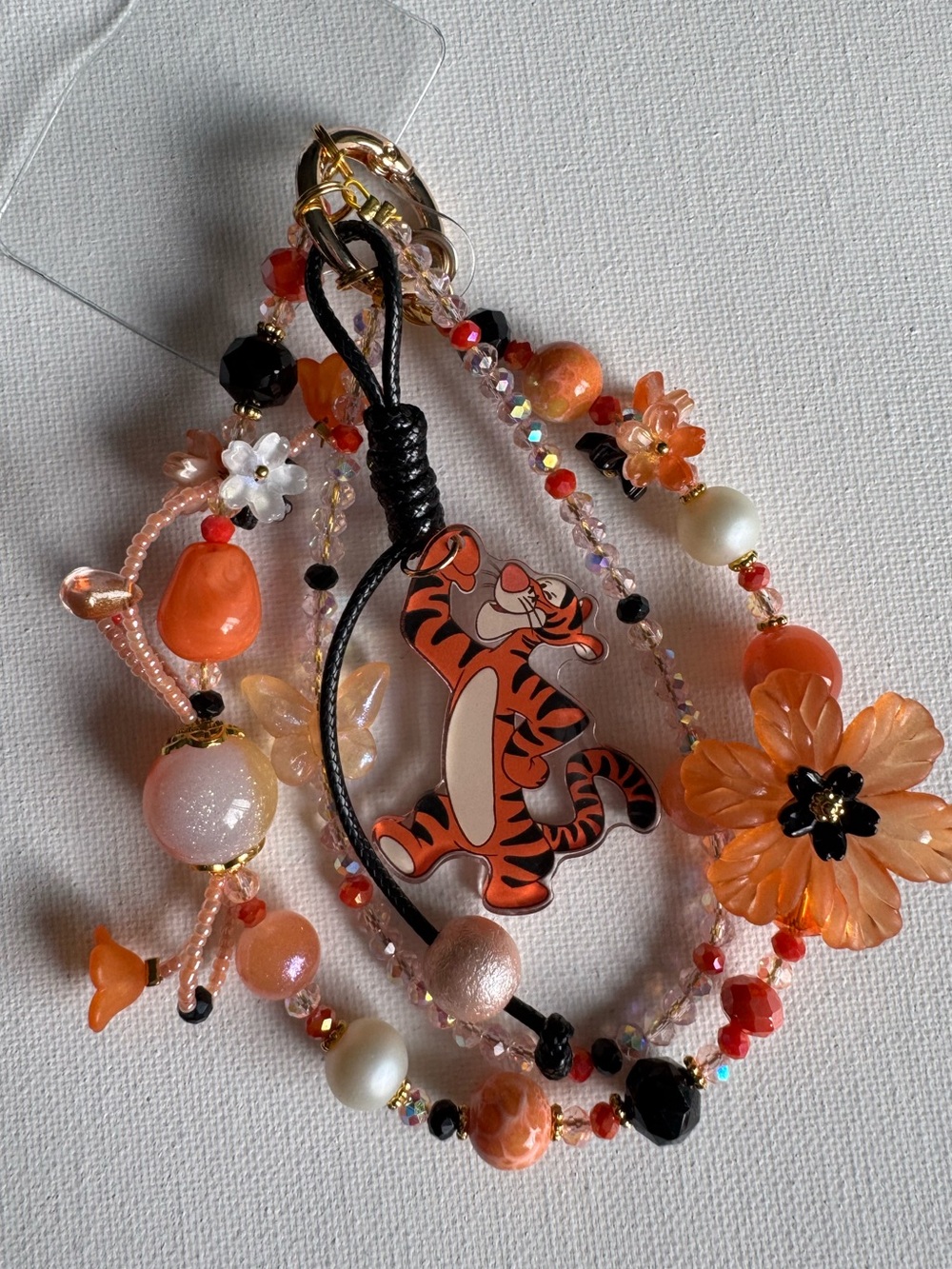 Halloween Orange Tigger Phone Charm.